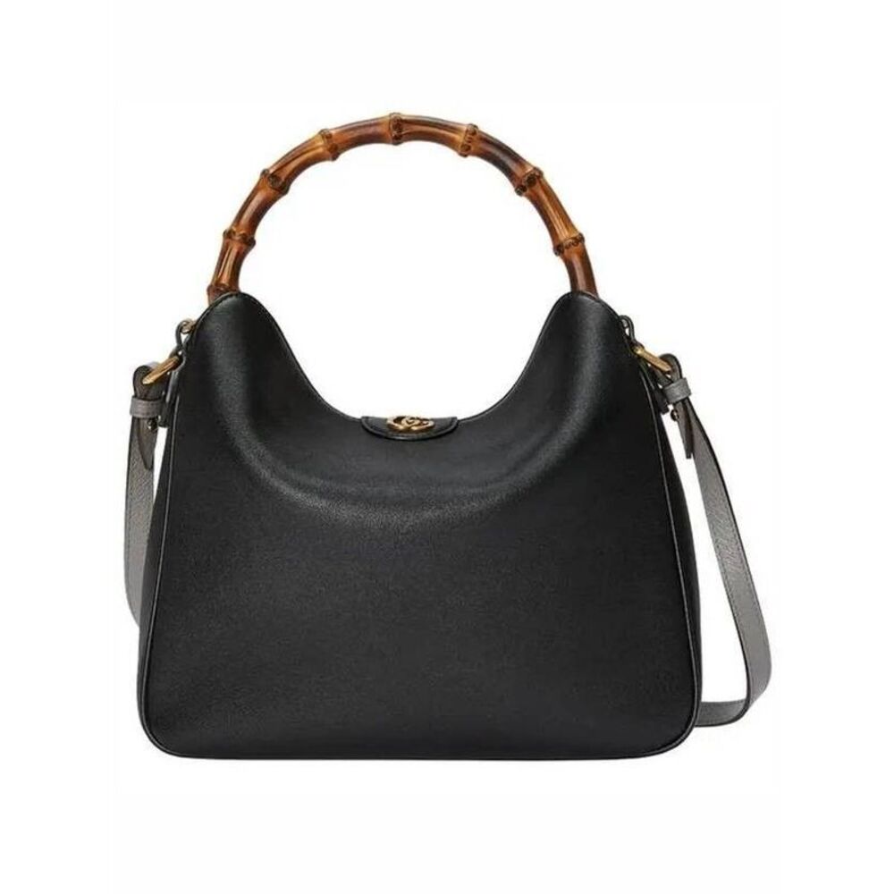 Diana Medium Shoulder Bag Black Uaaay
